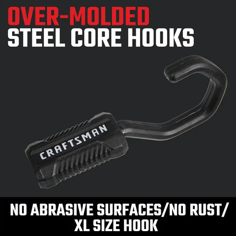 CRAFTSMAN 24" Flat Bungees with Self Centering X-Large Hooks, 32 Pack | XL Non Scratch Steel-Core Hooks, Textured Grip Pad, Easily Stretch and Secure Lightweight Gear, Trunk Cargo & Everyday Hauls