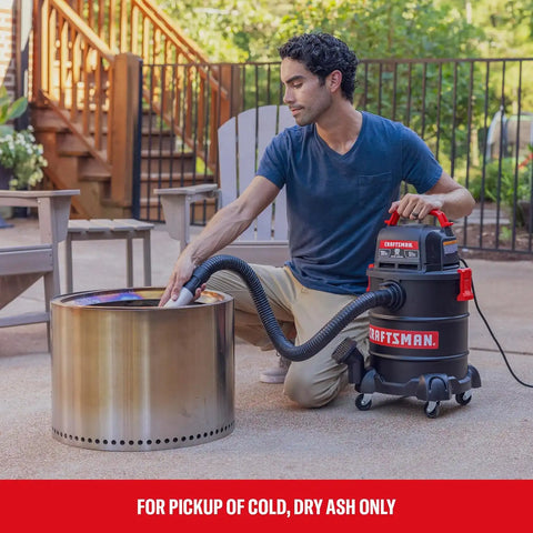 CRAFTSMAN CMXEVBE17050 5 Gallon 7.8 Amp Ash and Grilling Vacuum | Portable Dry Only Shop Vacuum with Drum Filter, Cartridge Filter, Hose and Attachments for Cool/Dry Ash Cleaning