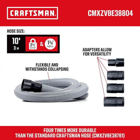 CRAFTSMAN CMXEVBE17590 9 Gallon 4.25 Peak HP Wet Dry Vac, Portable Shop Vacuum Wet and Dry with Filter, Dust Bag, Standard Hose, Pro Hose and Attachments for Home, Garage and Automotive Cleaning