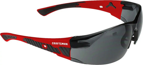 Craftsman 200, Safety Glass, Comfort Fit – Smoke, Red Frame