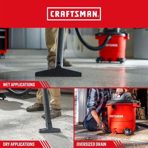 CRAFTSMAN CMXEVBE17596 20 Gallon 6.5 Peak HP Wet Dry Shop Vacuum Bundle