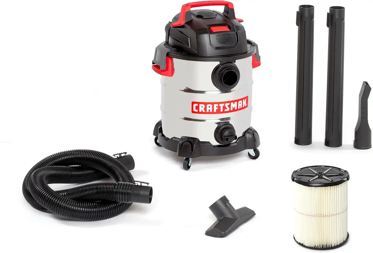 CRAFTSMAN CMXEVBE17155 10 Gallon 6.0 Peak HP Stainless Steel Wet Dry Vac