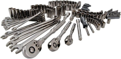 CRAFTSMAN OVERDRIVE 154-Piece Gunmetal Chrome Mechanics Tool Set, Standard SAE/Metric Socket Set, with Hard Case (CMMT99154L)