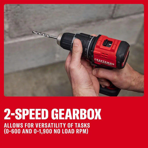 CRAFTSMAN V20 1/2-in Hammer Drill, Brushless RP, Compact Cordless Hammer Drill, Battery Not Included (CMCD716B)