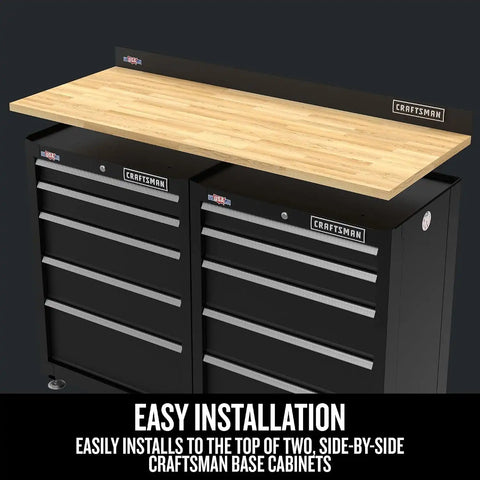 CRAFTSMAN Wood Top Work Surface with Steel Back Splash (CMST25302BK)