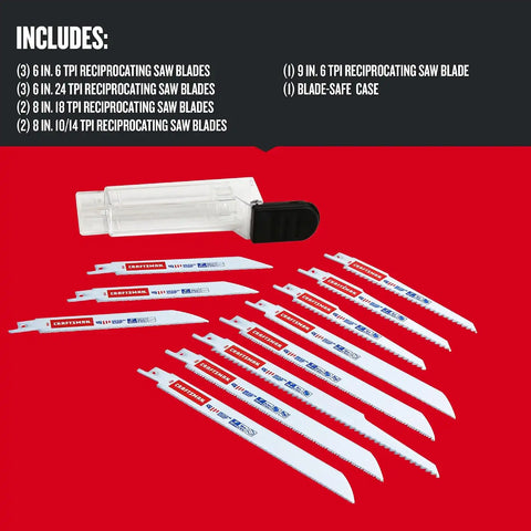 CRAFTSMAN 11-Piece Reciprocating Saw Blade Kit With Case (2058838)