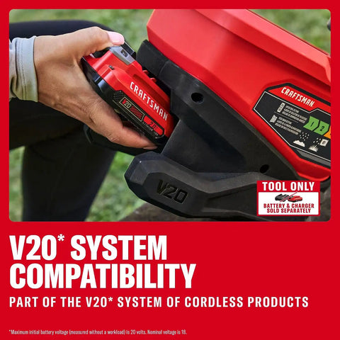Craftsman V20 Four Season Seed Spreader Handheld, 1.2 Gal, 6 Speed, Fertilizer Spreader, Salt, Ice Melt, Covers up to 5,000 sqf per Tub, Tool Only (CMCOE300B)