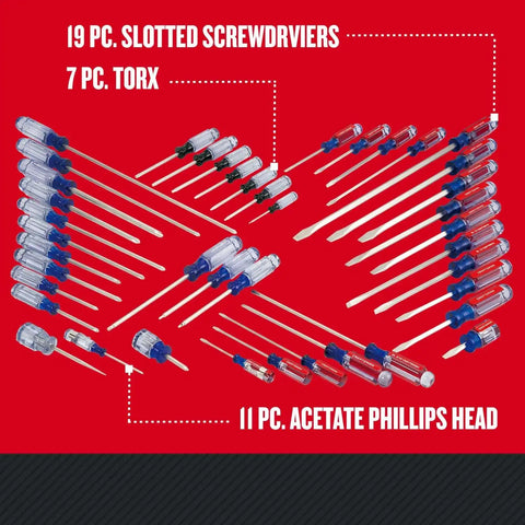 CRAFTSMAN Screwdriver Set, Phillips, Slotted, Torx, Acetate Handle, 42 Pieces (CMHT65300)