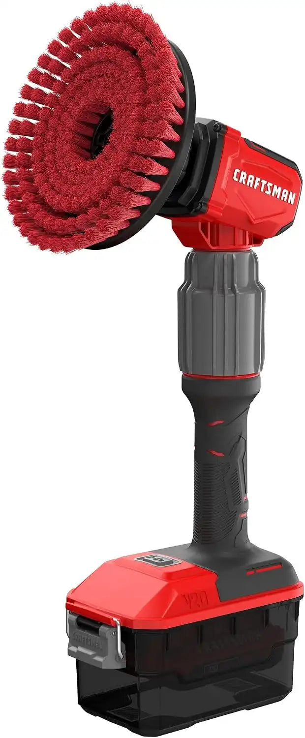 CRAFTSMAN V20 Cordless 2-in-1 Power Scrubber Kit, Multi-Purpose, Includes Bristle Brush, 2Ah Battery, V20 Battery Charger, and 60.5 in. Telescoping Pole (CMCPS520D1)