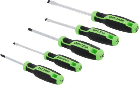 CRAFTSMAN Screwdriver Set 5 PC High Visibility Handles, Magnetic Tips (CMHT65135)