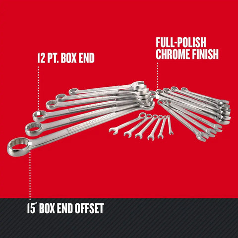 CRAFTSMAN Combination Wrench Set, Metric, 20 Piece (CMMT12068)