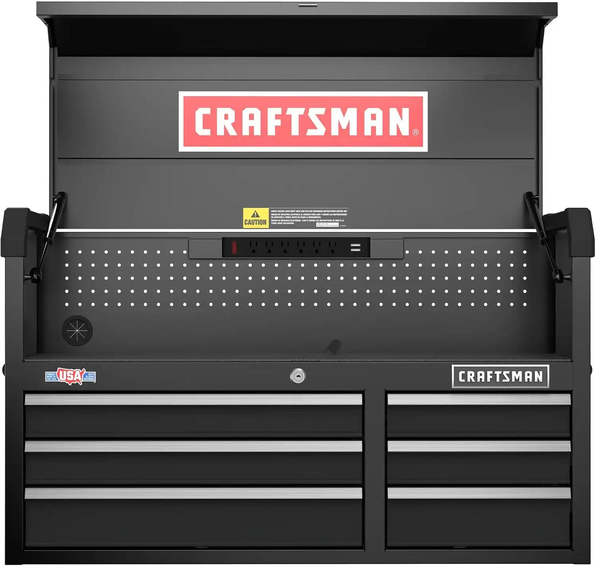 CRAFTSMAN S2000 41IN 6-DRAWER CHEST W/LIGHT & DIVIDE (CMST34162BK)