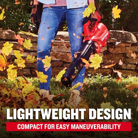 CRAFTSMAN V20 Cordless Axial Leaf Blower Kit, Includes 4.0 Ah Battery and Charger, 100 MPH and 380 CFM Clearing Power, Lightweight, 2 Speed Trigger (CMCBL700M1)