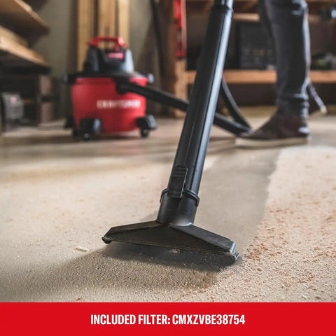 CRAFTSMAN CMXEVBE17584 6 Gallon 3.5 Peak HP Wet Dry Shop Vacuum Bundle | General Purpose Wet and Dry Vac with Filter, Dust Bag, Floor Brush and Attachments for Home, Garage and Automotive Cleaning