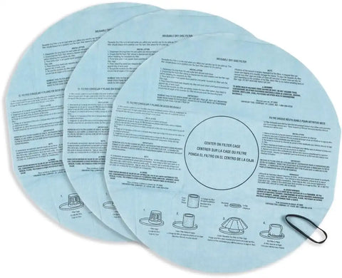 CRAFTSMAN CMXZVBE38766 Wet Dry Shop Vacuum Dry Filters with Band | Reusable, Dry Only Filters for Most Shop-Vac Branded Shop Vacuums, 3-Pack