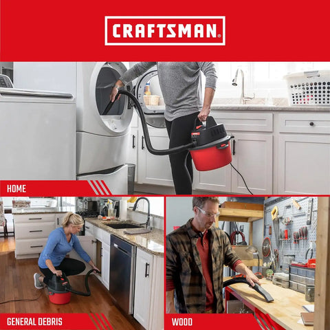 CRAFTSMAN CMXZVBE38737 Genuine 2.5 Gal. Wet Dry Vac Filter Bags with Band | For General Debris, Fits Most CRAFTSMAN 2 to 2.5 Gallon Shop Vacuums and Powerhead Bucket Vac, 3-Pack