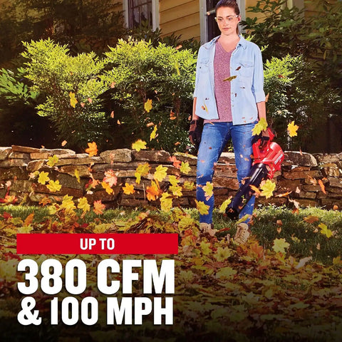 CRAFTSMAN V20 Cordless Axial Leaf Blower Kit, Includes 4.0 Ah Battery and Charger, 100 MPH and 380 CFM Clearing Power, Lightweight, 2 Speed Trigger (CMCBL700M1)