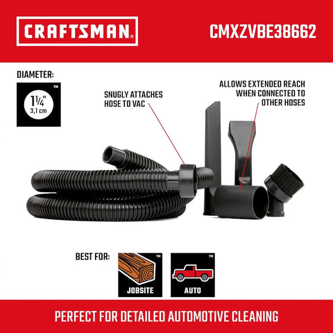 CRAFTSMAN CMXZVBE38662 1-1/4 in. Car Cleaning Wet Dry Vac Attachment Kit