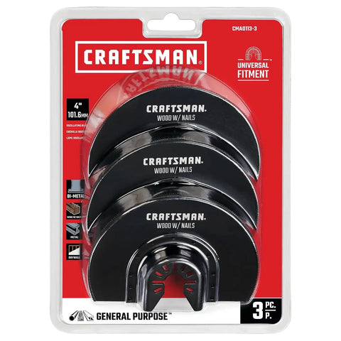 CRAFTSMAN Bi-Metal Oscillating Tool Blade for Wood and Metal, Semicircle, 3 Pack (CMAO113-3)