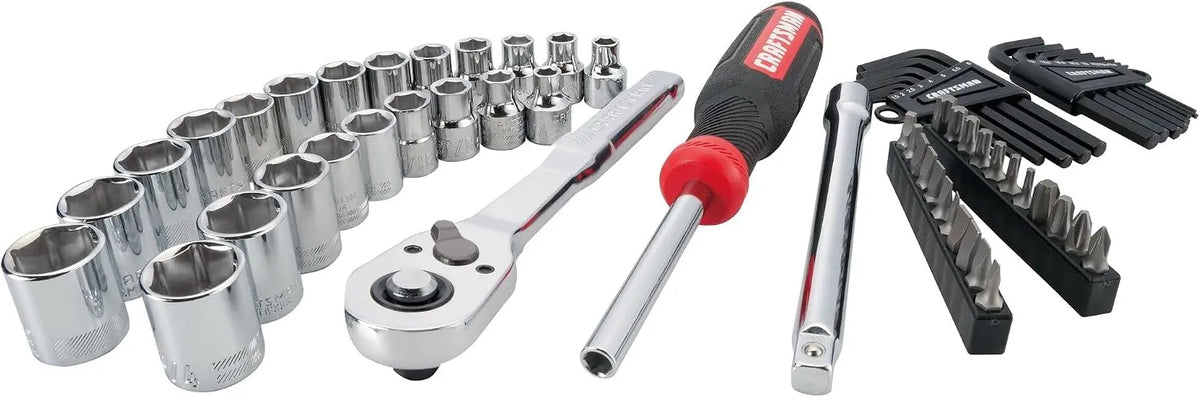 CRAFTSMAN VERSASTACK 63 Piece Mechanics Tool Set with Hard Case, 3/8 Inch Drive (CMMT45163)