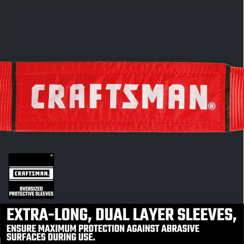 CRAFTSMAN 4" x 30' Heavy Duty Tow Recovery Strap with Loop Ends | 20,000 lbs Break Strength, Weather-Resistant Strap, Reinforced Looped Ends, Emergency Off-Road 4X4 Tow and Recovery Solution