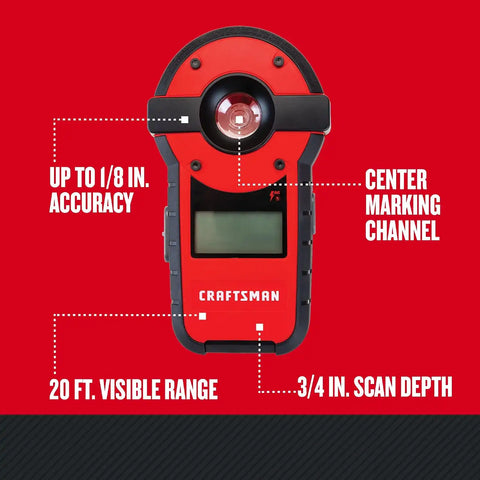 CRAFTSMAN Laser Level and Stud Sensor, 20-Foot Visbility Range (CMHT77636) , Red