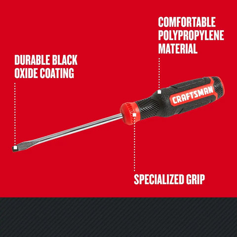 CRAFTSMAN Screwdriver, Slotted, Bi-Material, 3/16 X 4 Inch (CMHT65061N)