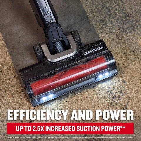 CRAFTSMAN V20 Stick Vacuum Cordless Rechargeable,3 Speed, Lightweight, Powerful Suction, Brushless, Extended Runtime, Battery and Charger Included (CMCVS501M1)