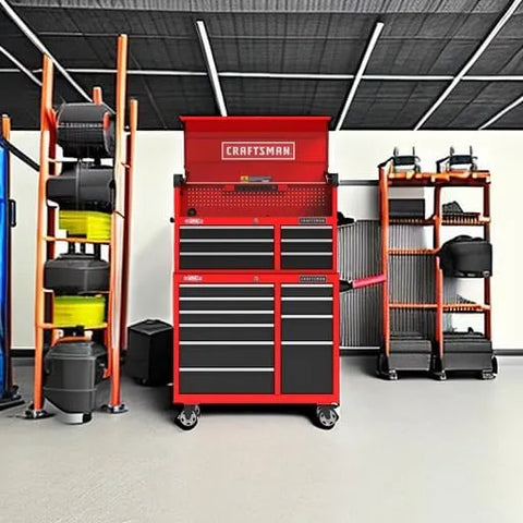 CRAFTSMAN 41" Rolling Tool Chest, 10-Drawer Steel Tool Cabinet with Drawer Trays and Paper Towel Holder (CMST341102RB)