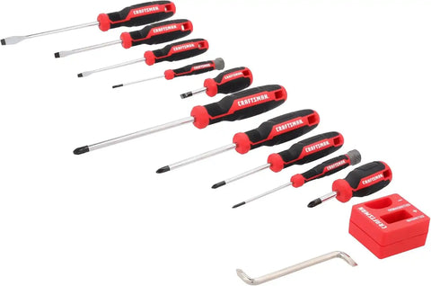 CRAFTSMAN Screwdriver Set, 12 Pc, Includes Flat Head and Phillips Screwdrivers, Offset, Magnetizer/Demagnetizer (CMHT65130)