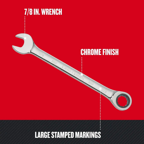 CRAFTSMAN 7/8 in 72-Tooth 12-Point SAE Ratcheting Wrench (CMMT38960)
