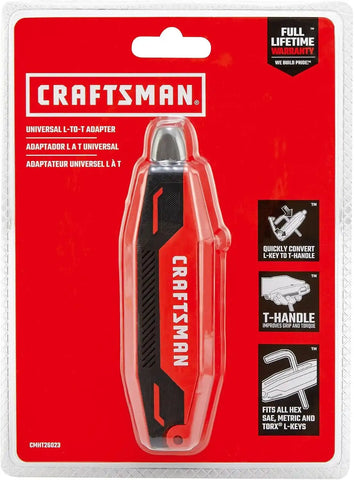 CRAFTSMAN Universal L-to-T Allen Wrench Adapter, Convert Most Sizes of Metric, SAE and Torx l-keys to a T-handle (CMHT26023)