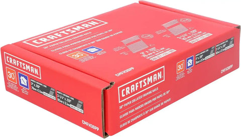 CRAFTSMAN Framing Nails Paper Collated Smooth 30 Degree, 3-1/4 inch x 0.12 inch and 3 in x 0.12 inch, 500 Qty Each (CMFH30PP)