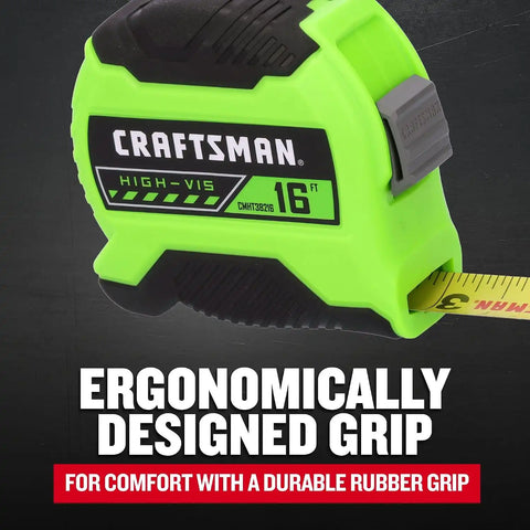 CRAFTSMAN Hi-Viz 3 Pack 12 ft, 16 ft and 25 ft Tape Measure, Ergonomic Grip, Durable Blade (CMHT38333S)