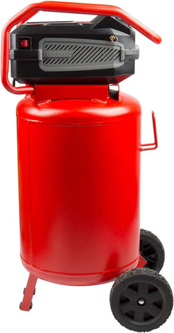 Craftsman Air Compressor, 20 Gallon Oil-Free 1.8 HP Max 175 PSI Pressure Two Quick Couplers Big Capacity, Red- CMXECXA0232043 | Dual Quick Couplers, 1.8HP, 5 CFM @ 40 PSI Air Compressor for Garage, Jobsite & Workshop