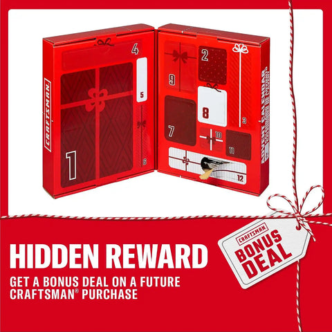 12 Days of CRAFTSMAN Advent Calendar, Limited Edition Gift Box CMMT12426A | Mens Advent Calendar, Tool Advent Calendars Christmas for Adults, Boys and Girls, Filled with CRAFTSMAN DIY Tools