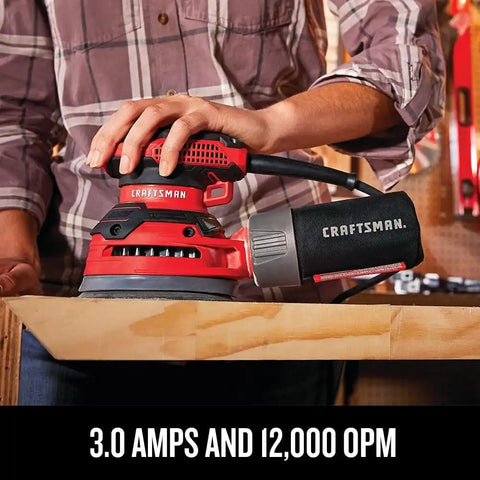CRAFTSMAN Orbital Sander, 5 inch, 12,000 OPM, 3 Amp, Corded (CMEW231)