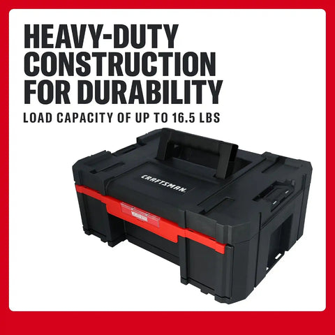 CRAFTSMAN VERSASTACK Tool Box, 16.9 In. Single Deep Drawer Plastic Tool Box Organizer, Heavy Duty 16.5 Lb. Load Capacity (CMST17803)