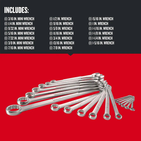 CRAFTSMAN Combination Wrench Set, SAE, 20 Piece (CMMT12069)