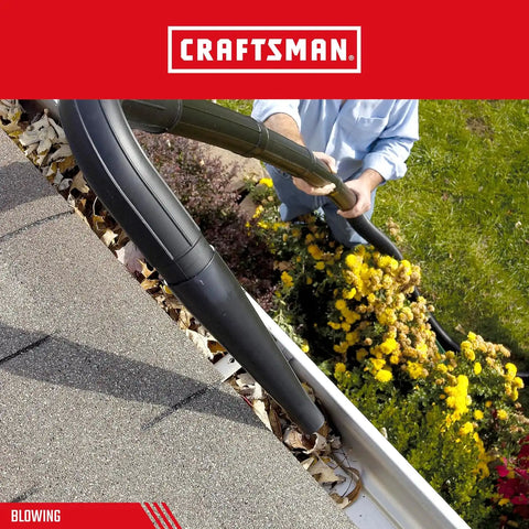 CRAFTSMAN CMXZVBE38640 2-1/2 in. Gutter Cleaning Wet Dry Vac Attachment Kit | Industrial-Grade Shop Vacuum Accessory for Cleaning or Blowing Debris from Gutters, Fits 2-1/2 in. Hose Diameter