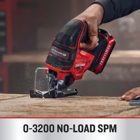CRAFTSMAN V20 RP Cordless Jig Saw, 3 Orbital Settings, Up to 3,200 SPM, Variable Speed Keyless, Bare Tool Only (CMCS650B)