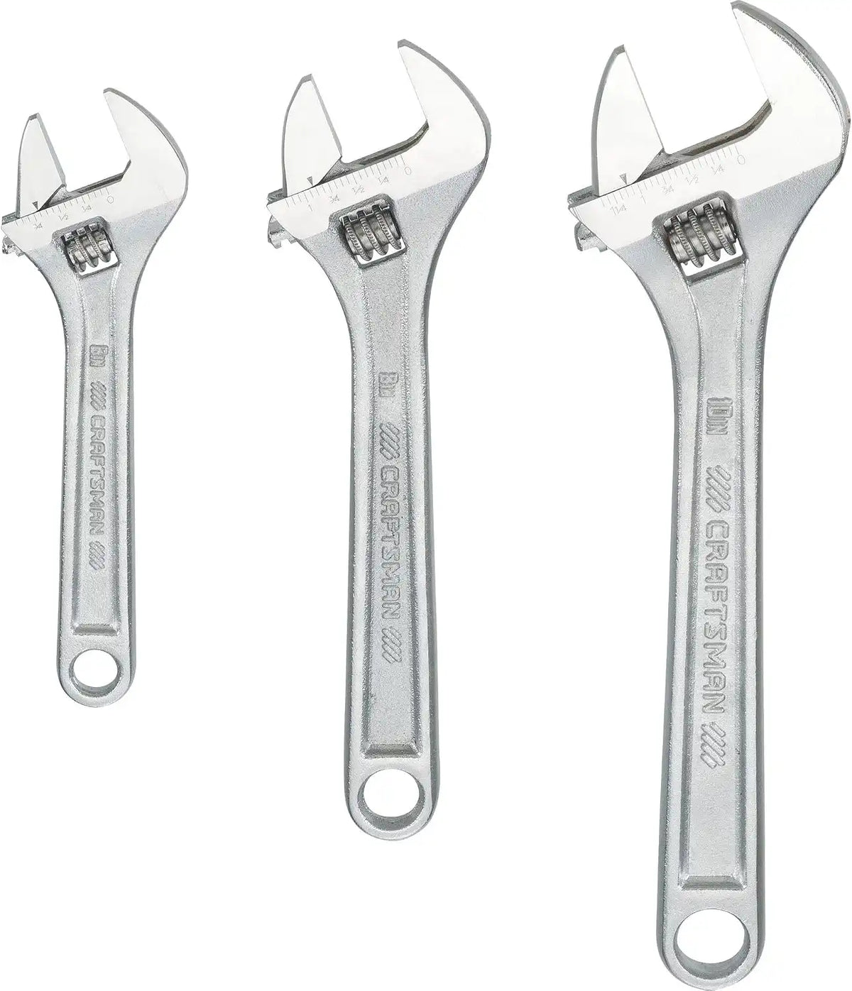 CRAFTSMAN Adjustable Wrench Set, 3-Piece All Steel, Metirc and SAE Scale (CMMT12001)