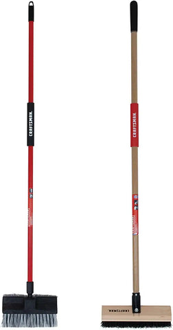 CRAFTSMAN CMXMKIT0100 2-Piece Long Handle Wash Brush Set with 10 in. All-Surface Wash Brush and 12 in. Scrubbing Deck Brush