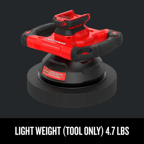 CRAFTSMAN V20 Cordless Buffer Polisher, Orbital Polisher for Car Detailing, 10-inch with Splash Guard, Bare Tool Only (CMCE100B)