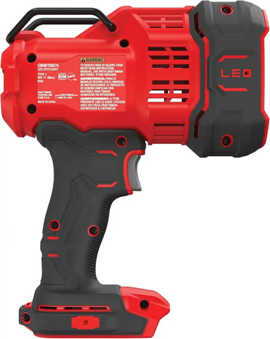CRAFTSMAN V20 LED Work Light, Spotlight Flashlight, 2,500 Lumens, Rechargeable Spotlights Handheld, Cordless, Tool Only (CMCL060B)