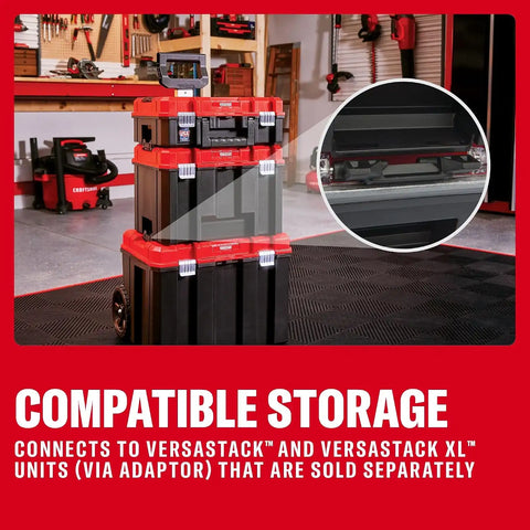 CRAFTSMAN VERSASTACK Tool Box, 16.9 In. Single Deep Drawer Plastic Tool Box Organizer, Heavy Duty 16.5 Lb. Load Capacity (CMST17803)