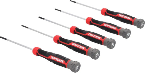 CRAFTSMAN Precision Screwdriver Set 5 PC Durable, Magnetic Tips, Textured Grip Handle (CMHT65141)