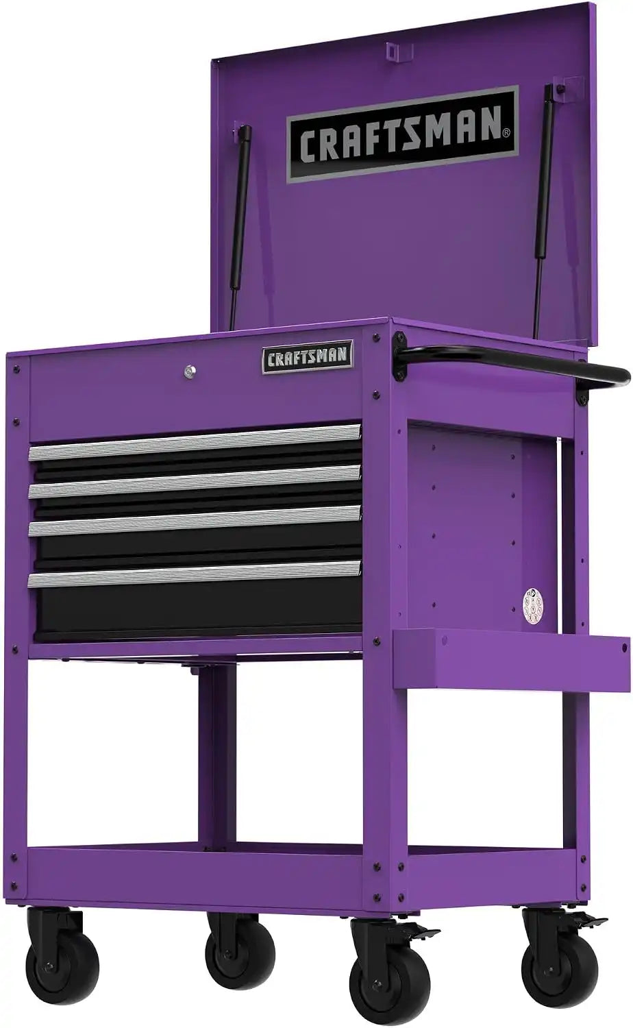 CRAFTSMAN Tool Cart on Wheels, Rolling Tool Chest with Drawers, Power Outlets and USB Port, Protective Liner, Steel Utility Cart Locking Garage Storage Cabinet, Purple (CMST98276PB)