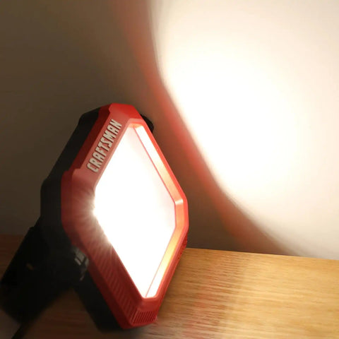CRAFTSMAN 1100 Lumens 4000K LED Tiltable Portable Work Light with 2-IN-1 Adjustable Metal Rotating Stand and Handle, Impact-Resistant Glass Lens, 5FT Power Cord, ETL, 2 Count(Pack of 1)