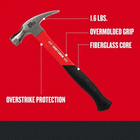 CRAFTSMAN Hammer, 20 oz Fiberglass General Purpose (CMHT51399)